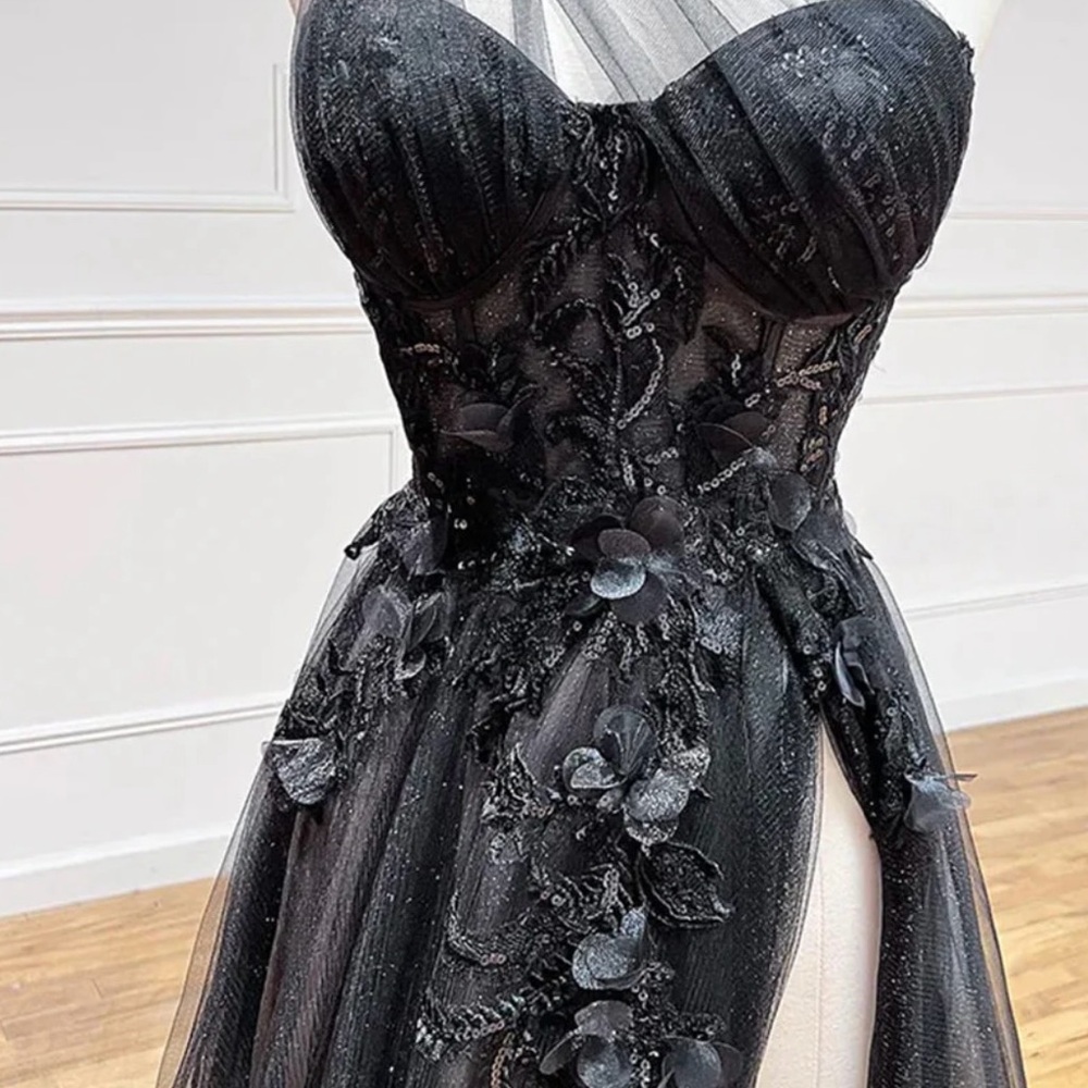 Elegant Black Floral Dress